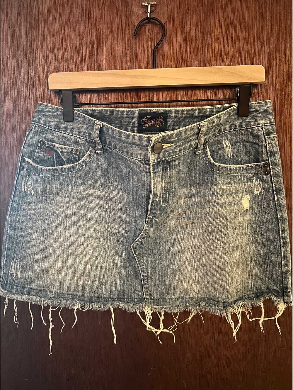 Vintage Y2K Aeropostale Denim Mini Skirt Size 9/10
